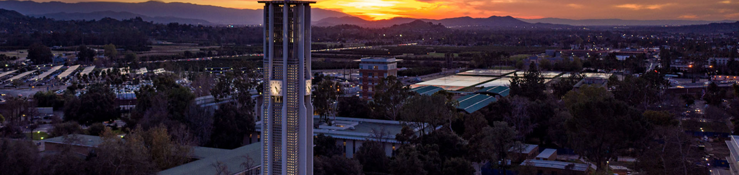 UCR Bell Tower at sunsent